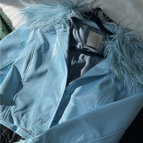 Urban outfitters blue fur lined jacket - Picture 4 of 4